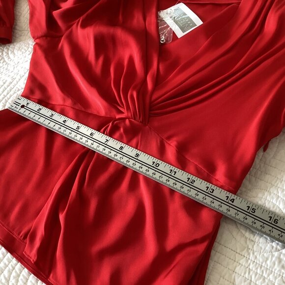 NWT INTERMIX Dawn Silk Knot Front Top Size 2 Coral - Picture 8 of 15